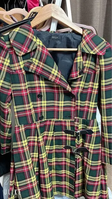 MILK 체크 무늬 원피스풍 자켓