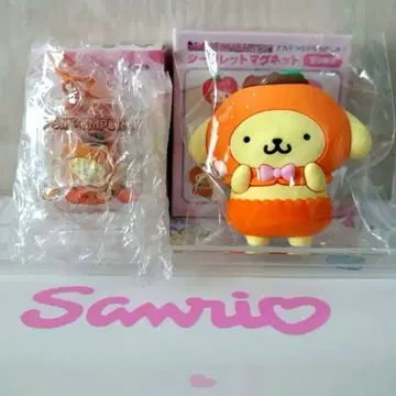 산리오 폼폼푸딩 후르츠 디자인 키링 마그넷 2개 세트