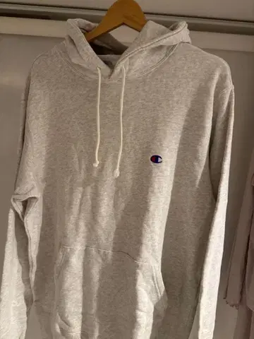 Champion 그레이 후드 부착 후드티