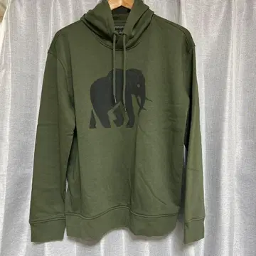 BANANA REPUBLIC 코끼리 프린트 속기모 후드티 L