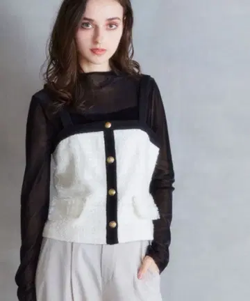 질스튜어트 모노톤 트위드 뷔스티에 화이트