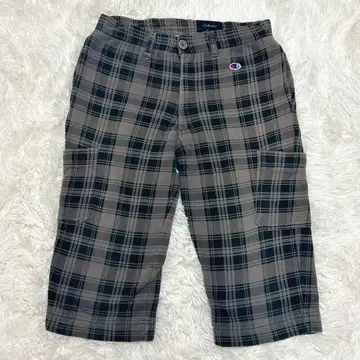 챔피언 여성용 숏팬츠 M 체크 크롭 와이드