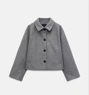 ZARA 그레이 울 피코트 숏 재킷s