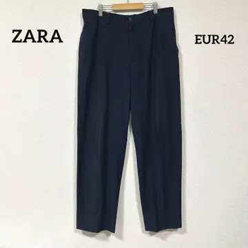 ZARA 센터 프레스 슬랙스 백 포켓 블랙