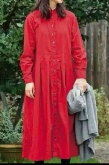 써니클라우드 겨울에도 린넨을 좋아하는 노카라 셔츠 원피스 코튼 린넨