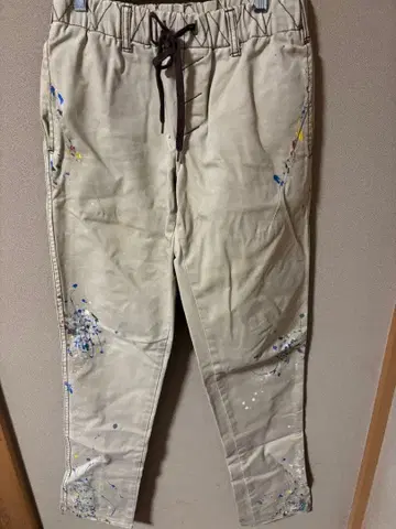 넘버나인 08aw 포틀랜드기 페인트 가공 이지 팬츠