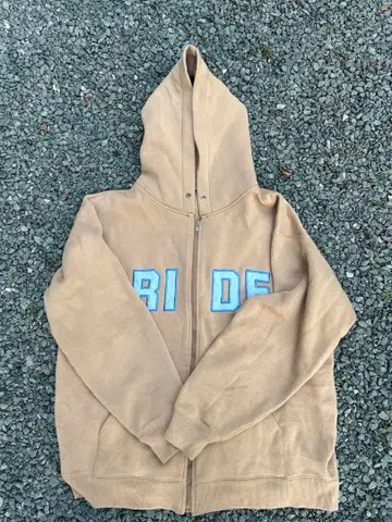 HILL CROP 지퍼 업 후드티 베이지