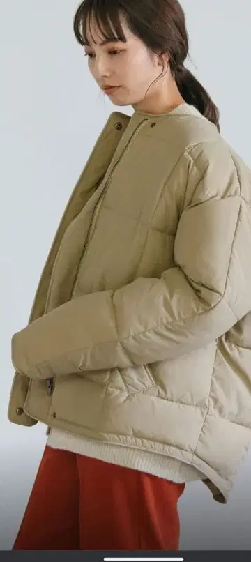 셀렉 모카 노카라 페이크 다운 자켓 베이지