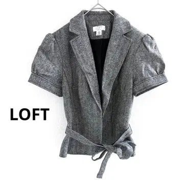 LOFT 반팔 테일러드 자켓 블랙 리본 깔끔한 상의 M