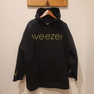 weezer 후드 부착 후드티 블랙