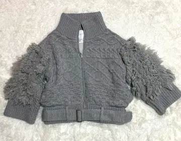 엘렌딕 믹스 프린지 니트 블루종