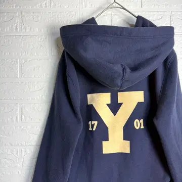 [ 백 프린트 ] YALE 풀 집업 후드티 Y자 필기체 로고