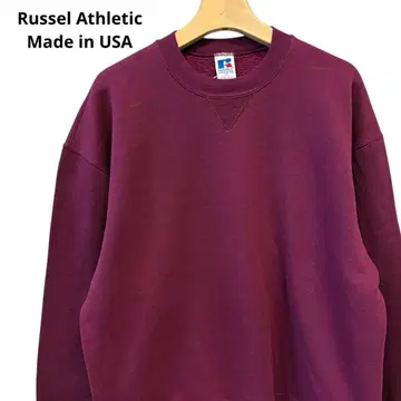 러셀 애슬레틱 맨투맨 크루넥 속기모 크림슨