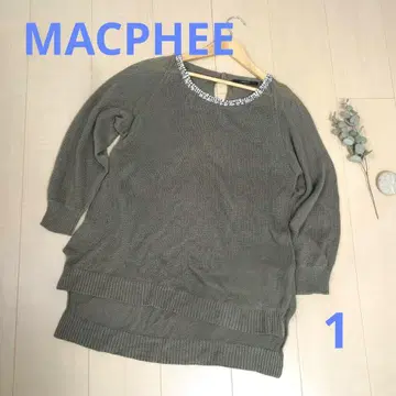 MACPHEE 비쥬 니트 올리브 카키 체형 커버