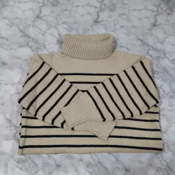 슈라루 보더 스트라이프 터틀넥 니트 원피스 두꺼운 원단