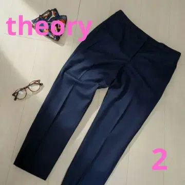 Theory 팬츠 네이비 사이즈 2 센터 프레스 스테디셀러 오피스