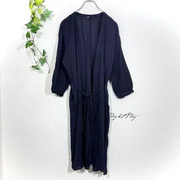 유니클로 UNIQLO 전체 레이스 롱 가운 가디건 네이비 S