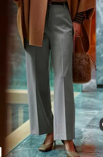 23구 TR 스트레치 개버딘 와이드 팬츠 사이즈 38 그레이