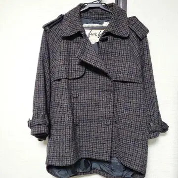 furfur 자켓 아우터 체크 무늬