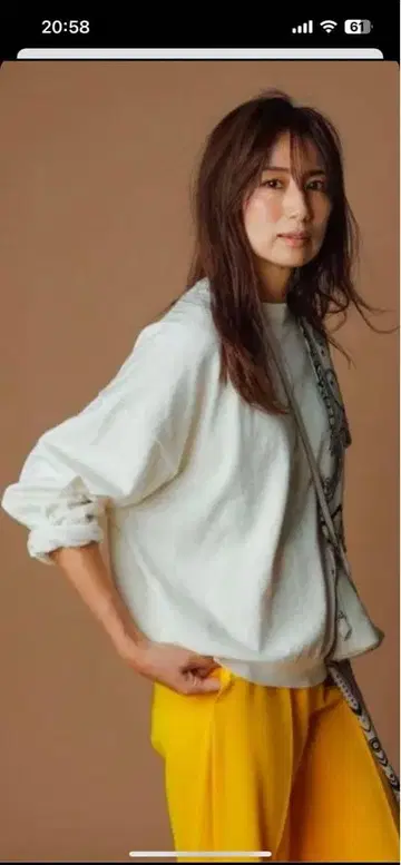 토우하라 아키 FORME 형태 코튼 캐시미어 니트 화이트