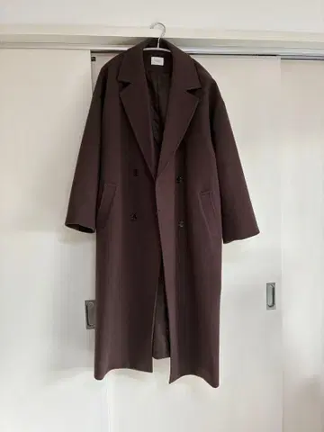 울 라이크 롱 코트 다크 브라운