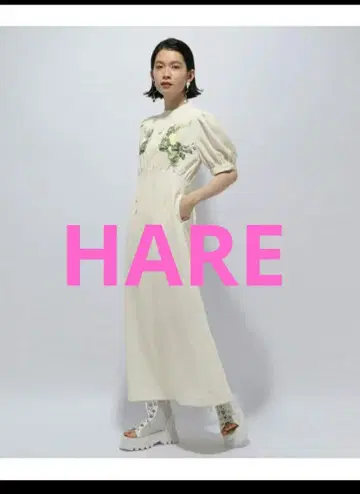 HARE 플라워 스트레이트 원피스 레이스 꽃무늬