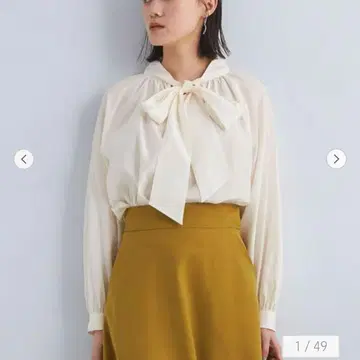 스탠드 보타이 2WAY 블라우스
