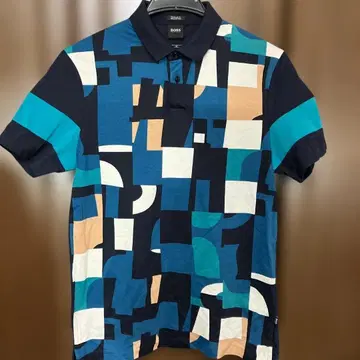 BOSS 기하학 패턴 피케 셔츠 레귤러 핏
