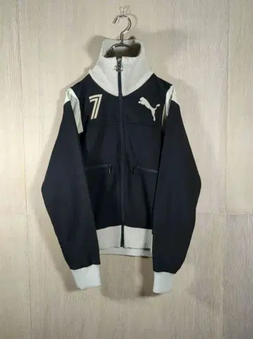 푸마 트랙 자켓 블랙 x 베이지 S 사이즈