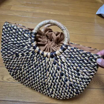 직물 가게 구매 카고백 블랙과 베이지의 망사