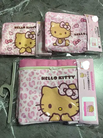 헬로키티 뚜껑 포함 수납 박스 트래블 보관 케이스 M.S 2개 세트