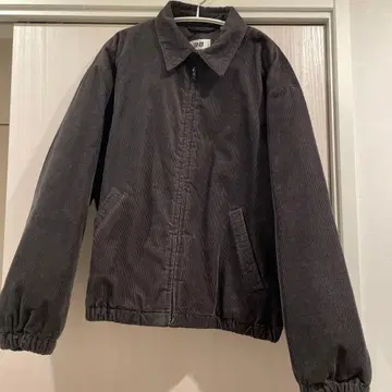 유니클로 유 코듀로이 패디드 블루종 덕 그레이 L 사이즈