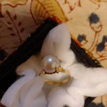 앤틱 골드 펄 반지