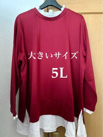 빅 사이즈 5L 프릴 레이어드 풍 멋스러운 의류 귀여운 의류