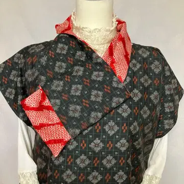 기모노 리메이크 // 오시마 명주 // 튜닉 목도리 포함 NO 332