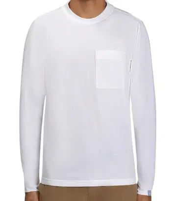 MAMMUT 화이트 긴팔 셔츠 포켓 부착