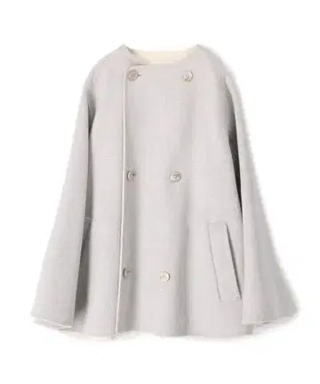 GALERIE VIE 울 더블 페이스 숏 노카라 트렌치코트