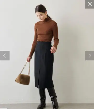 Whim Gazette 더블 크로스 슬릿 스커트