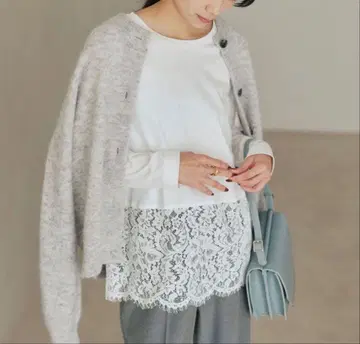 green label relaxing 밑단 레이스 풀오버