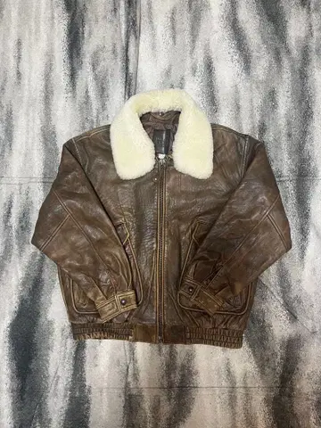 G-1 양가죽 램 가죽 천연 가죽 옷깃 보아 플라이트 블루종 자켓 심수