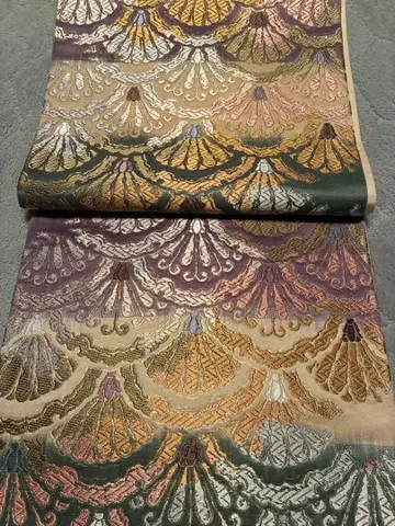 후쿠로 오비 등나무색 순수 실크