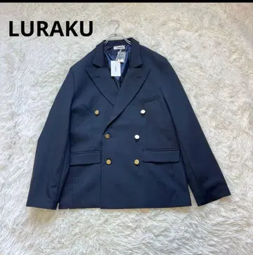LURAKU 더블 브레스트 자켓 네이비 골드 버튼 네이비