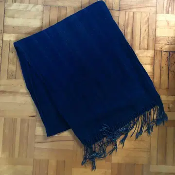 우사토 의류 스톨 네이비 컬러 네이비 나염 마 혼방