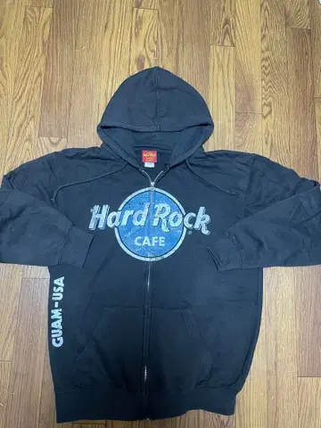 Hard Rock Cafe 블랙 풀 집업 후드티 괌