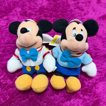 [ 미사용품 ] 도쿄 디즈니랜드 봉제 인형 배지 2개 세트