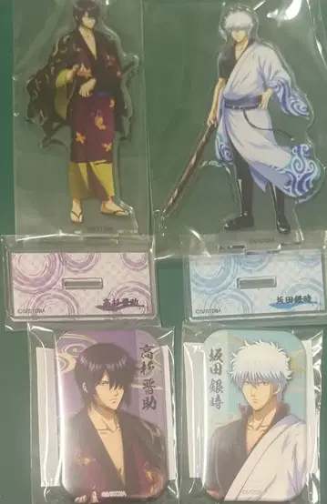 은혼 아크릴 스탠드 캔뱃지 긴토키 타카스기 세트