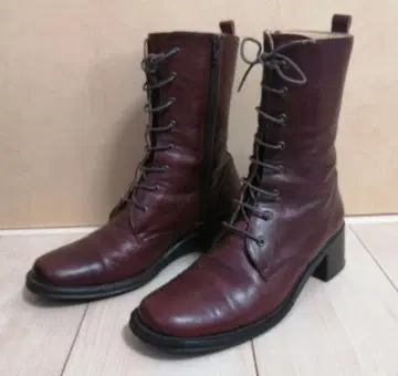 캐치볼 CATCH BALL 레이스업 사이드 지퍼 부츠 23.5