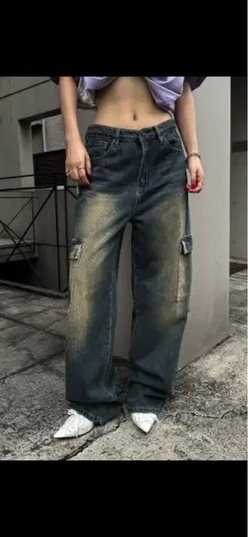 AGLENT 데님 카고 팬츠