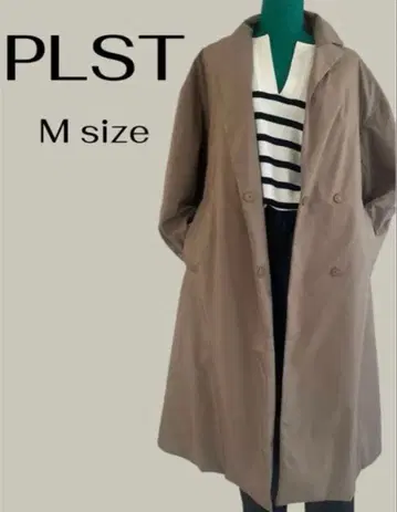 PLST 베이지 충전솜 더블 롱 코트 벨트 포함 M 사이즈