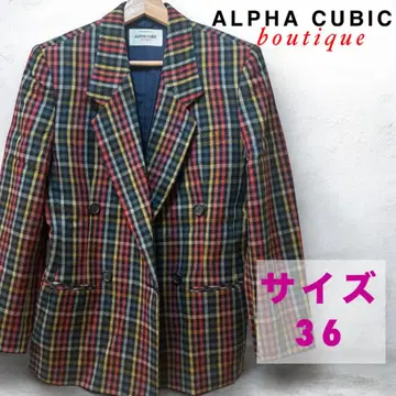 [ 새상품급 ] ALPHA CUBIC 자켓 멀티 컬러 컬러풀 체크 무늬
